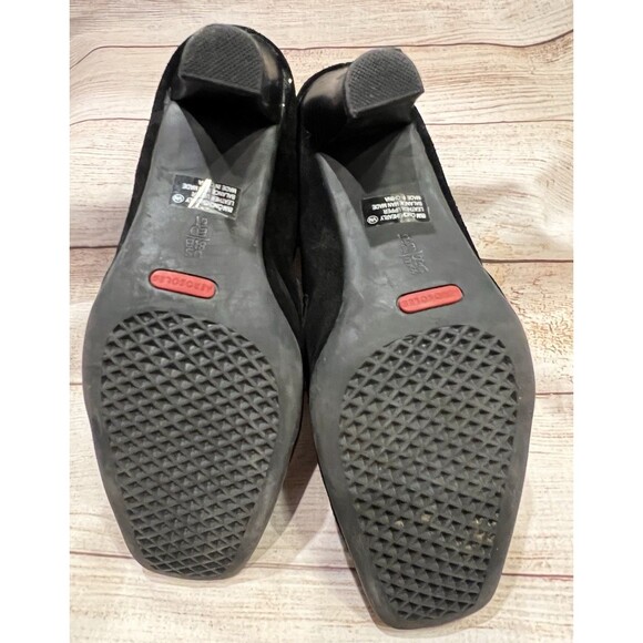 Aerosoles Cinch Shearly US 8.5 Black Suede Slide Slip On Heel Mule Clog - Picture 8 of 9